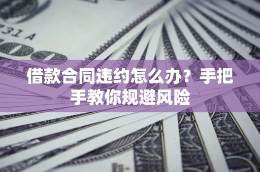 武汉借款合同违约怎么办？手把手教你规避风险