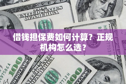 武汉借钱担保费如何计算？正规机构怎么选？