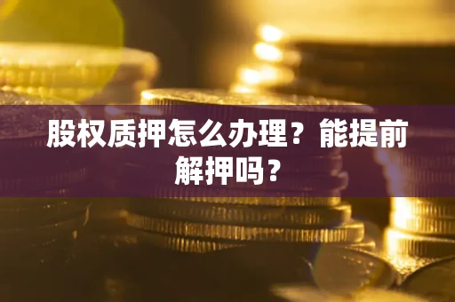 武汉股权质押怎么办理？能提前解押吗？